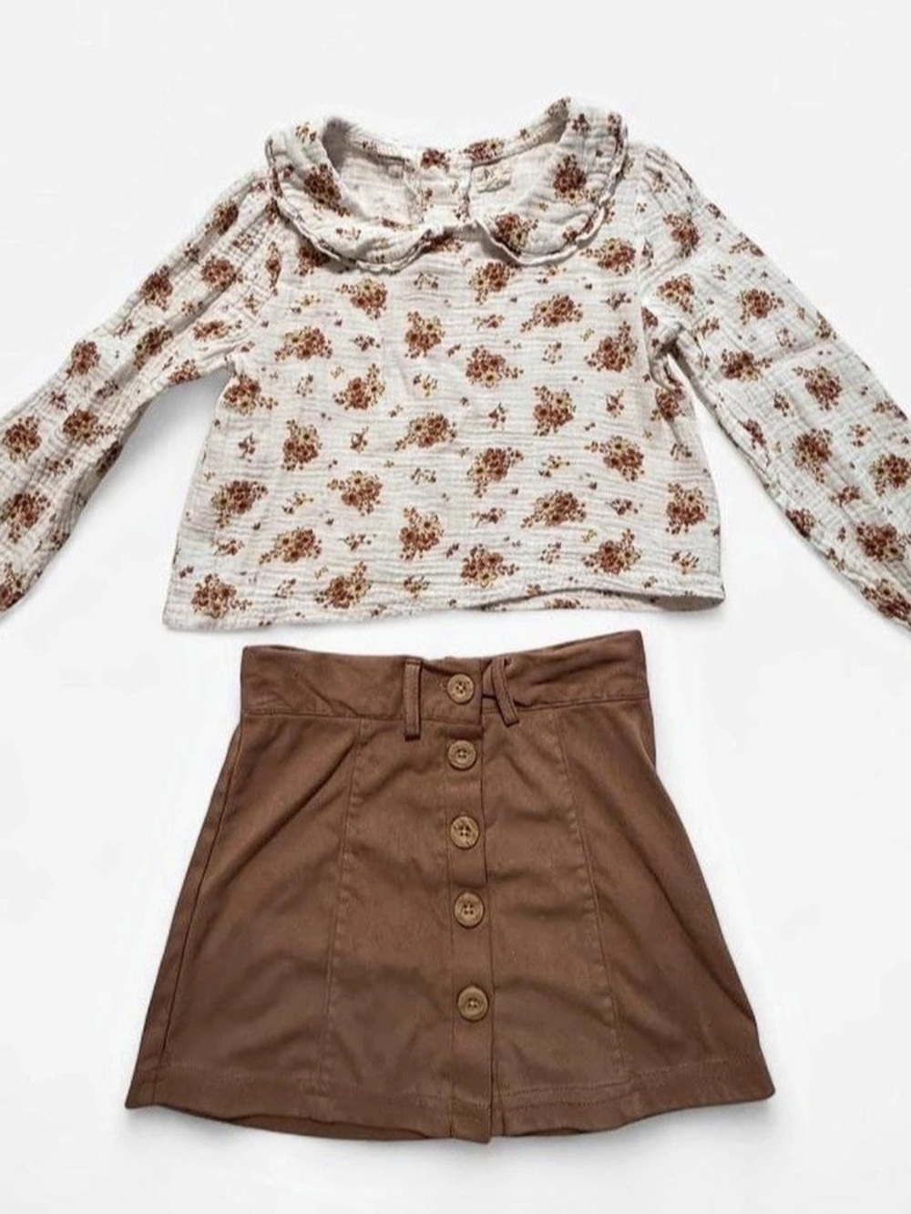 Girls Size 6 Floral Skirt Set